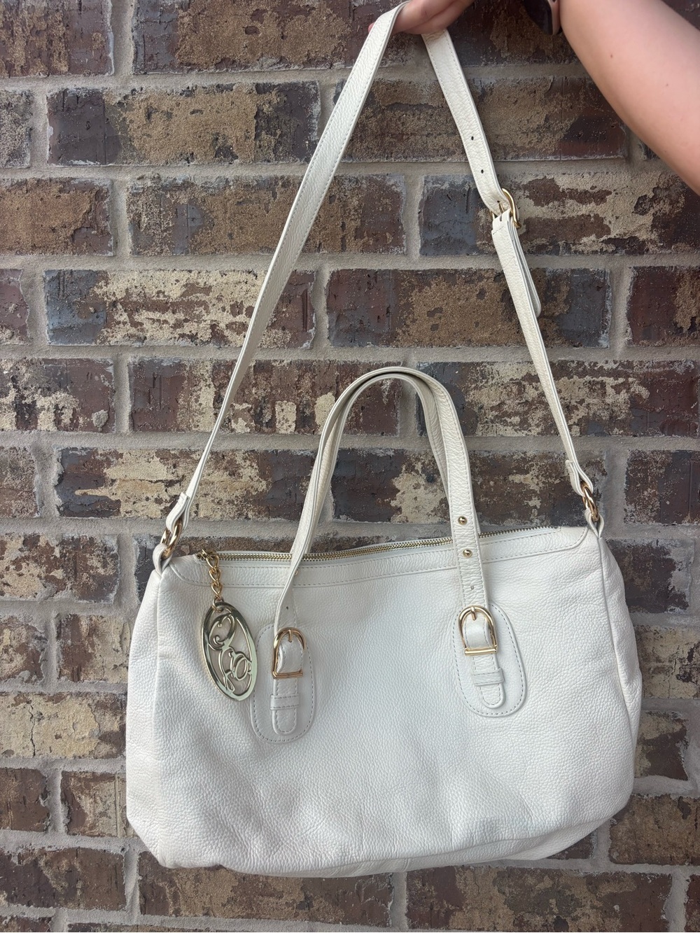 Onna Ehrlich White Leather Handbag / Shoulder Bag